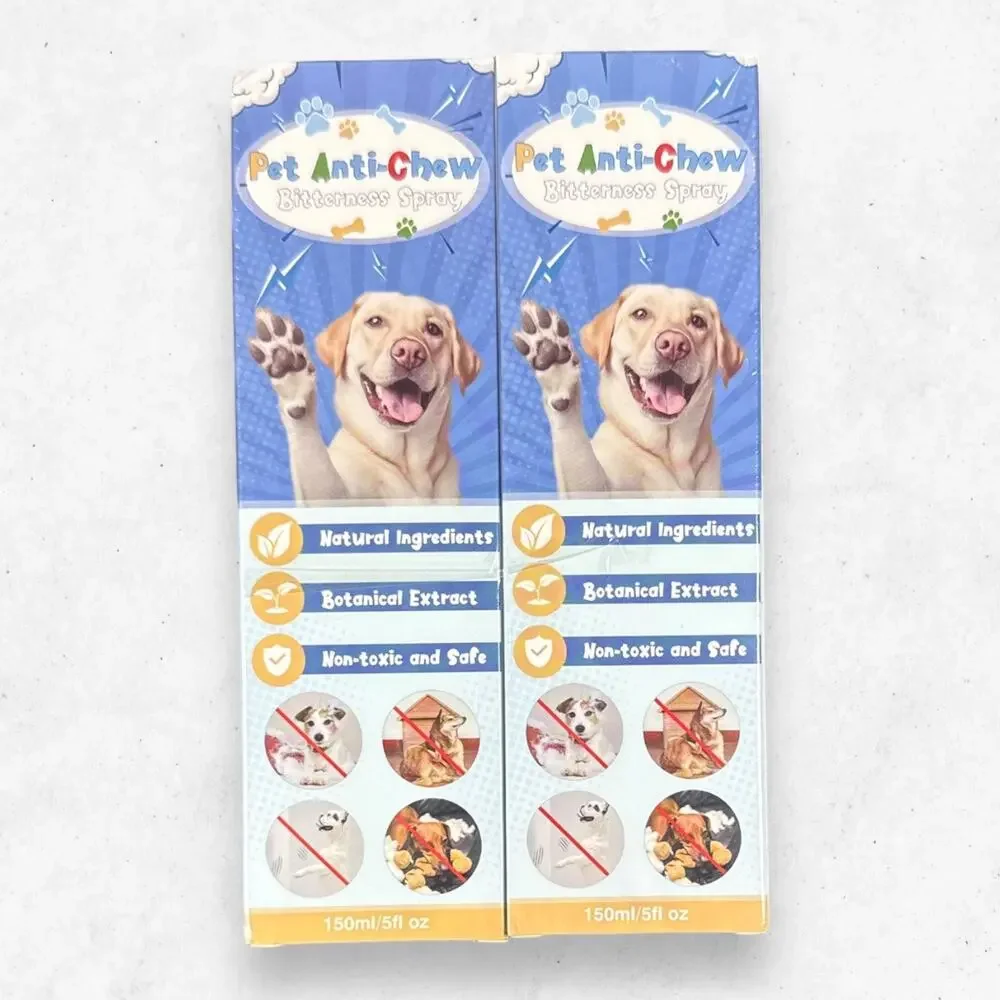 Pet Anti-Chew Bitterness Spray 150ml Dog Cat Natural LOT of 2 New